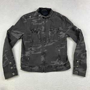 Vintage Camo Jacket‎ Womens Small Y2K Military Style Snap Button Rogue State